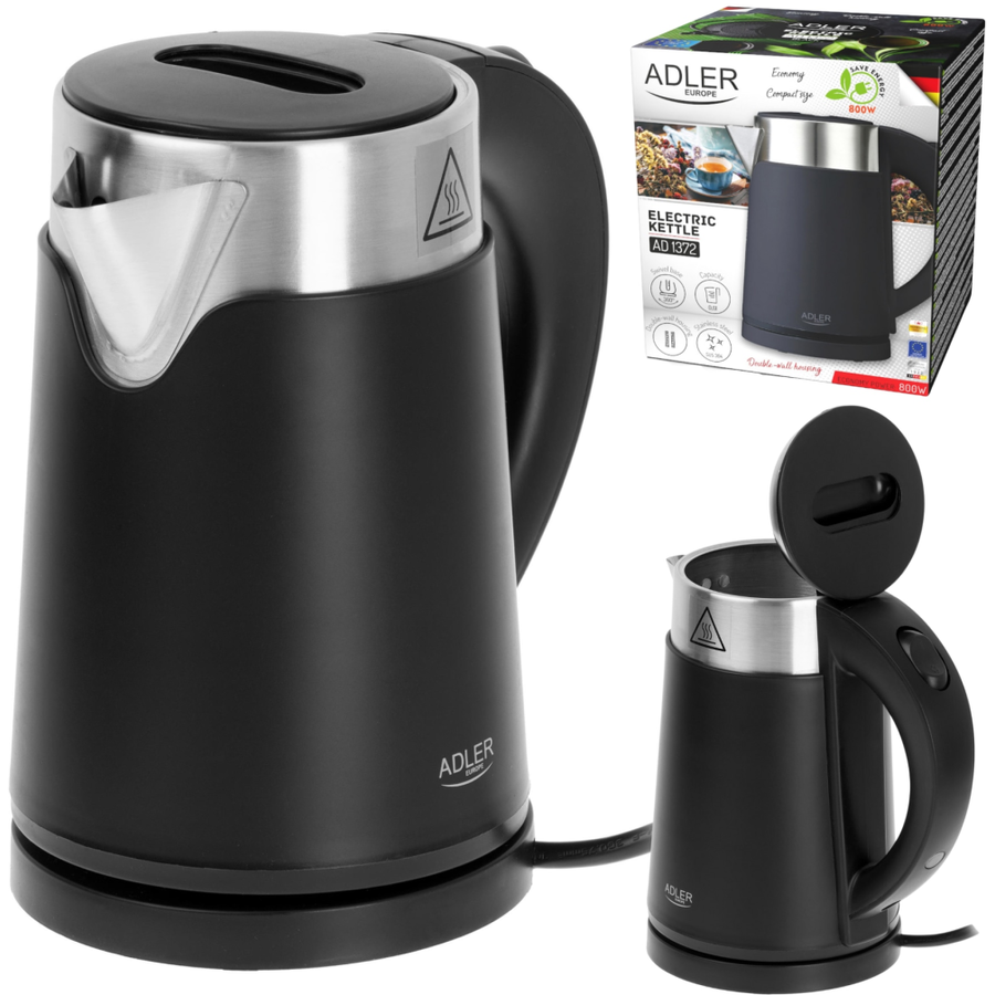 Fierbator de Apa 0.6L 800W Inox Auto-Oprire Negru