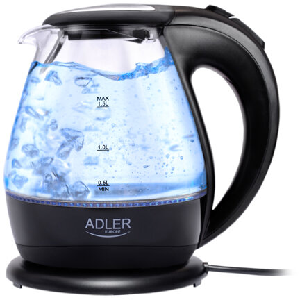 Fierbator de Apa AD 1224 1.5l 2000W Fara Fir Filtru Anti-Calcar Transparent