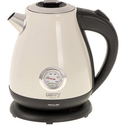 Fierbator Electric 1.7l Indicator Temperatura Otel Inoxidabil 2200W Crem