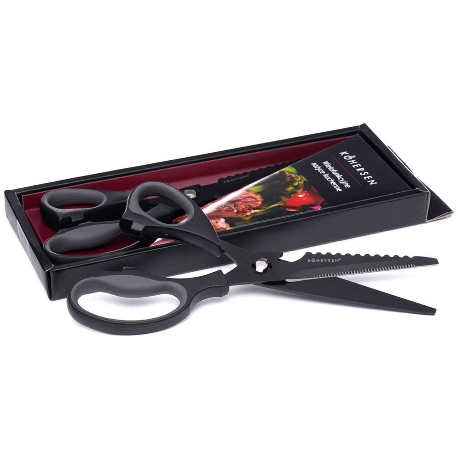 Foarfece de Bucatarie Multifunctional Maner Ergonomic Lama Otel Inoxidabil si Titan Negru