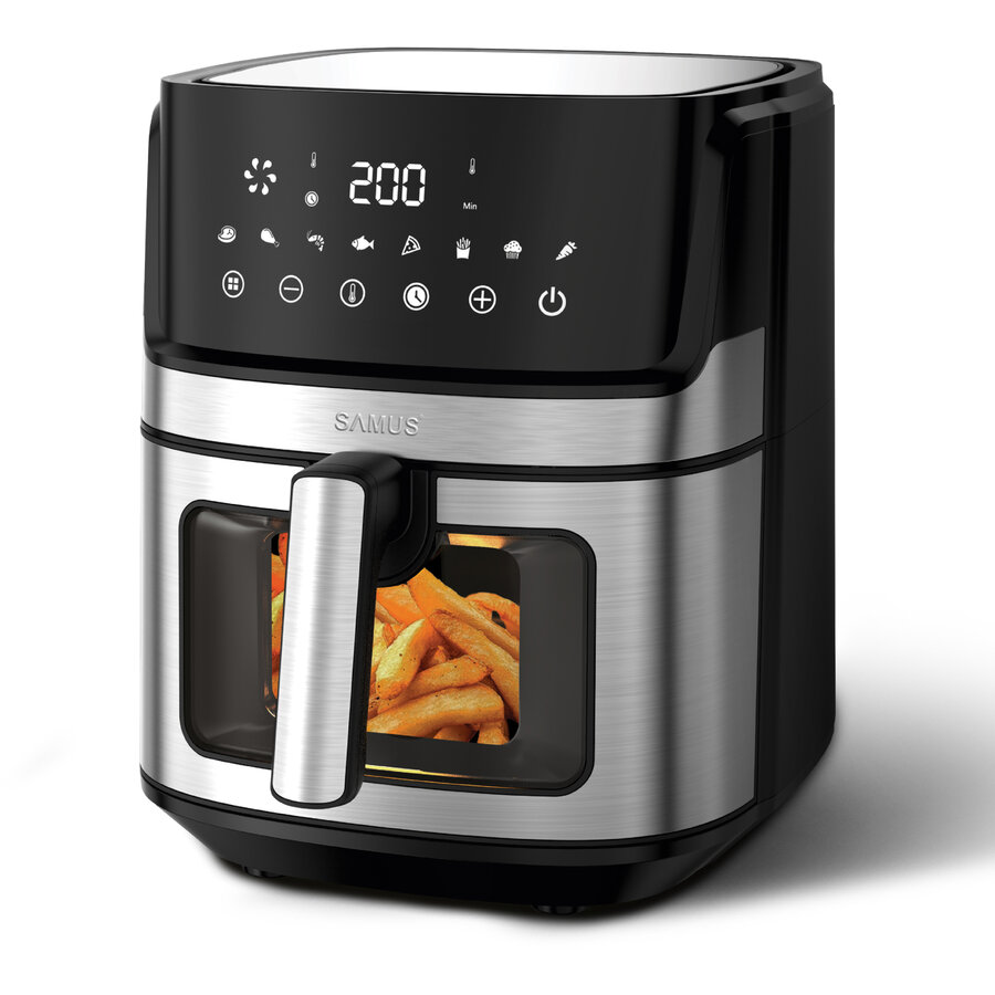 Friteuza AF6.5B-S1700DW cu Aer Cald 1700W Capacitate 6.5L Control Digital Tactil Timer