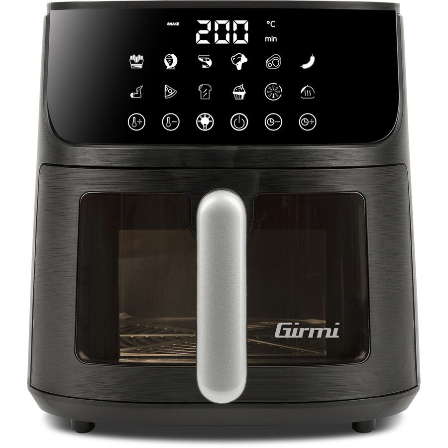 Friteuza cu Aer Cald Ecofrit Black FG78 Capacitate 6L 12 Programe 1500W Negru