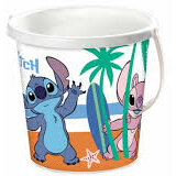 Galetusa Nisip Pentru Copii Galeata Cu Maner Si Imprimeu Stitch Si Lilo Diametru 17 cm