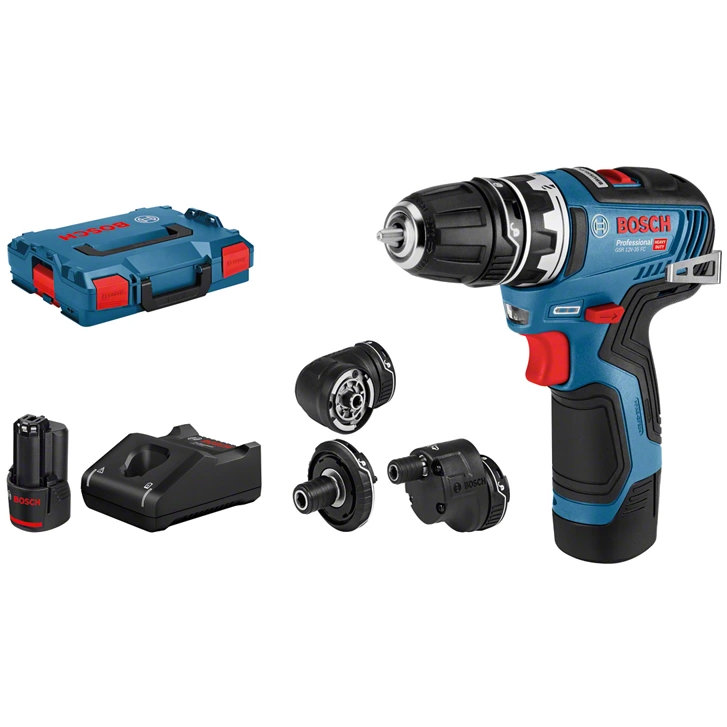 GSR 12V-35 FC Masina de gaurit si insurubat Li-Ion 35Nm 10mm + 2 x acumulatori GBA 12V 3.0Ah + Incarcator rapid GAL 12V-40 + L-Boxx