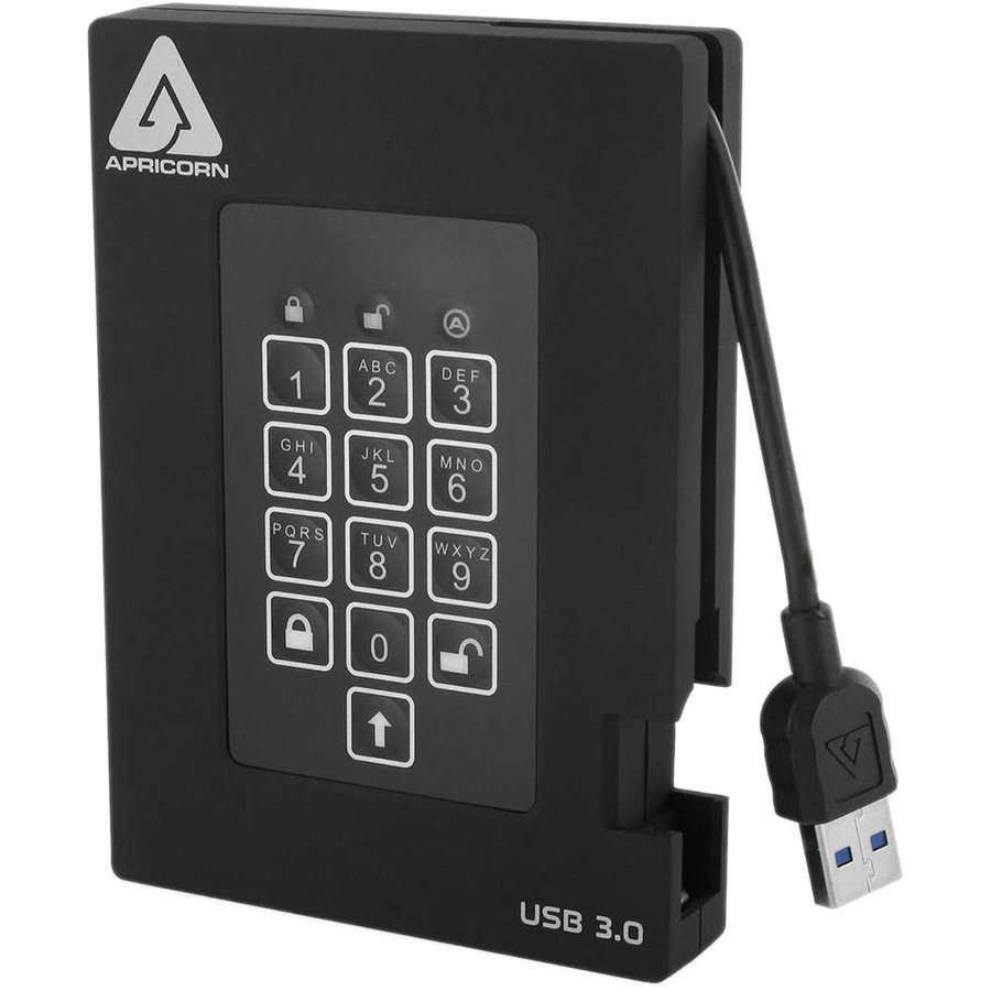 Hard disk extern Aegis Padlock Fortress 2TB USB 3.0 Black 2.5 inch