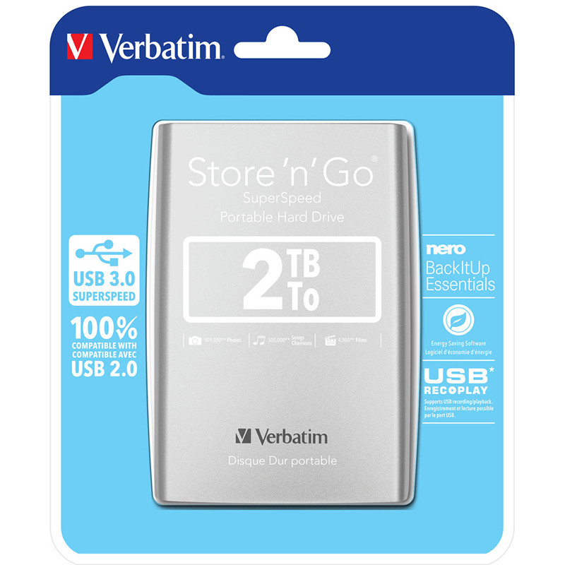 Hard disk extern Store n Go 2TB 2.5 inch USB 3.0 Silver
