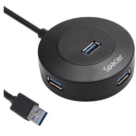Hub Extern Porturi USB 1xUSB 3.0 3xUSB 2.0 Conectare prin USB 3.0 Cablu 1M Plastic ABS Negru