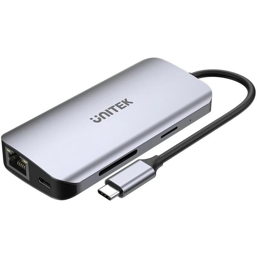 Hub USB ACTIVE  USB-C 2X HDMI 4K  RJ45 PD 100W Gri