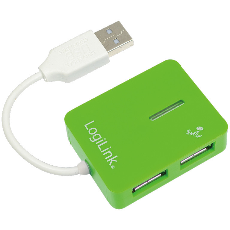 Hub USB UA0138 USB 2.0 4 porturi Smile Green