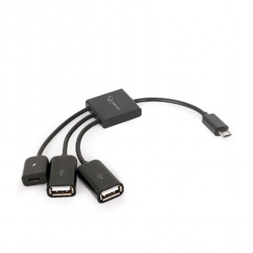 Hub USB UHB-OTG-02 2x USB 2.0 + 1x micro USB Negru