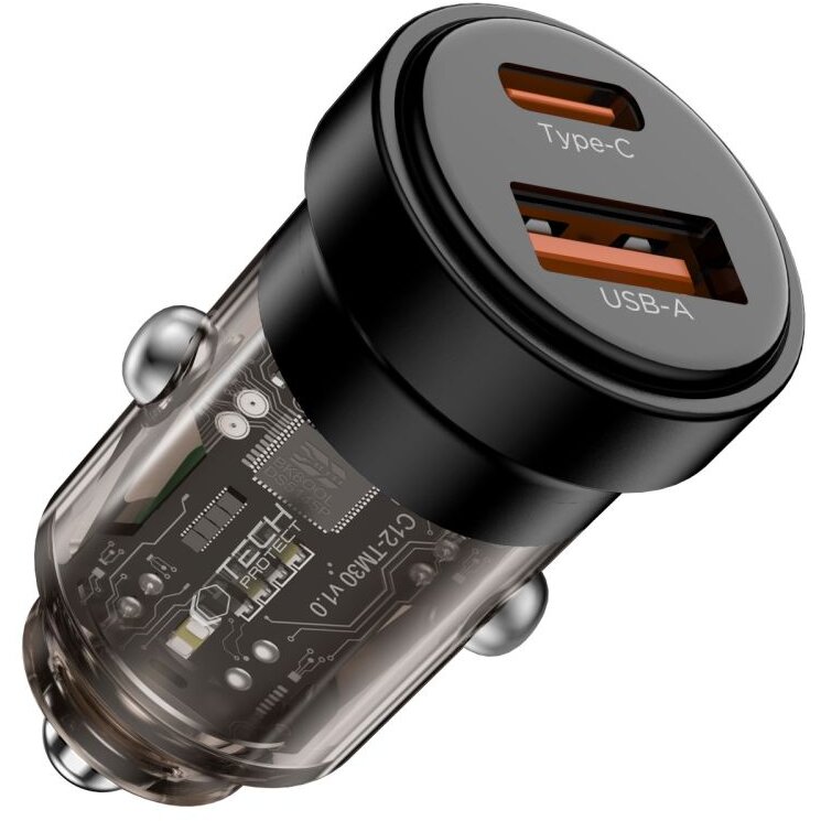 Incarcator CC03, USB/USB-C, PD 30W, Quick Charge 3.0, Negru