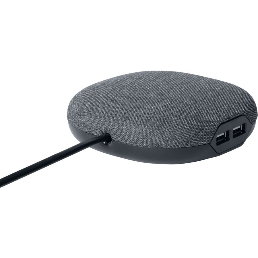 Incarcator estilo charging station with textile surface, socket strip (anthracite/black, 3 meters, 2x USB)