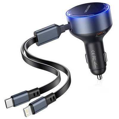 Incarcator FFOB0 USB-C + USB-C/Lightning 30W Negru