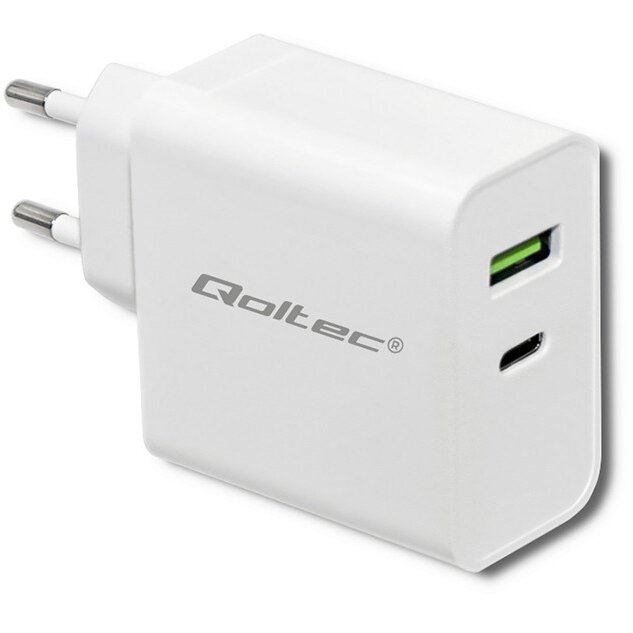 Incarcator Retea 51718 45W  5-20V 2.4-3A  USB Type C PD USB A Alb