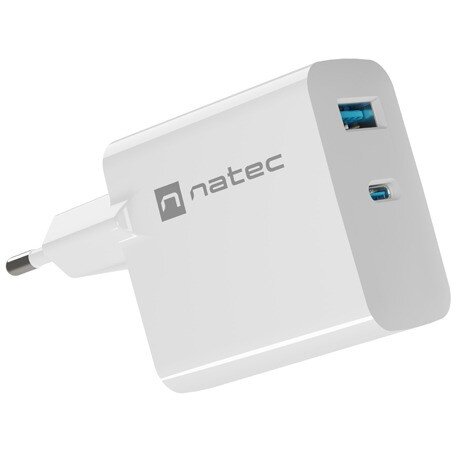 Incarcator Retea Ribera GaN 45W USB-A USB-C  Alb