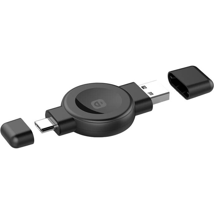 Incarcator T606-F compatibil cu Apple Watch si Samsung Galaxy Watch, 5W, USB/USB-C, Negru