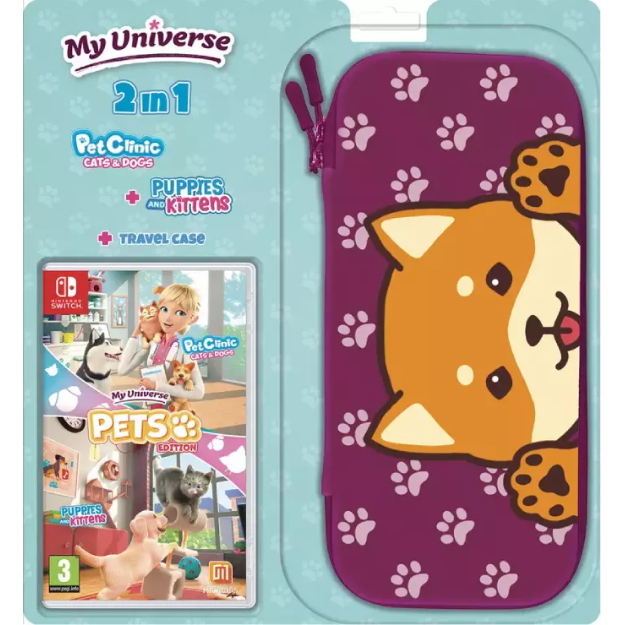 Joc consola My Universe Pets Edition Puppies Kittens + Pet Clinic Cats Dogs + Husa Pentru Pentru Nintendo Switch