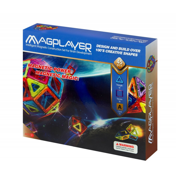 Joc de constructie magnetic 45 piese