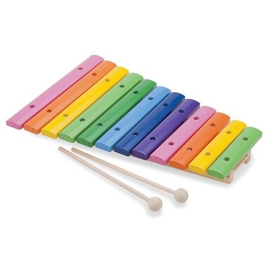 Jucarie Xilofon Lemn 12 note colorate