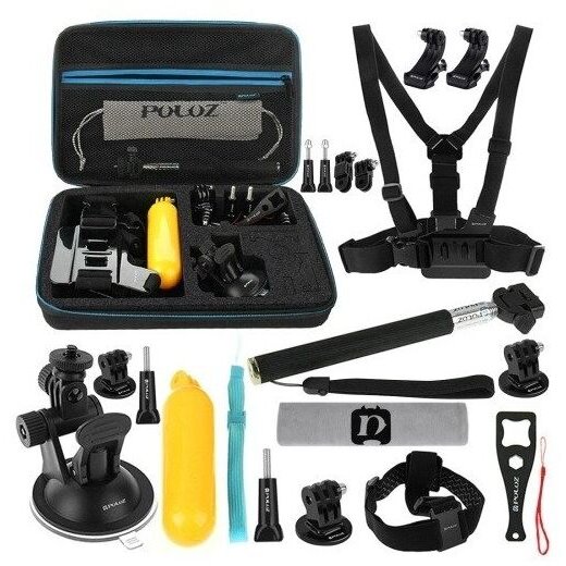 Kit Accesorii PKT11 20in1 pentru Camere Video de Actiune 20 Piese