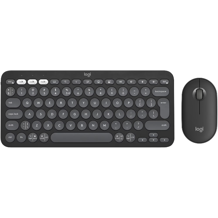 Kit Tastatura + Mouse Pebble 2 Combo Wireless Bluetooth 	Silent Click Negru