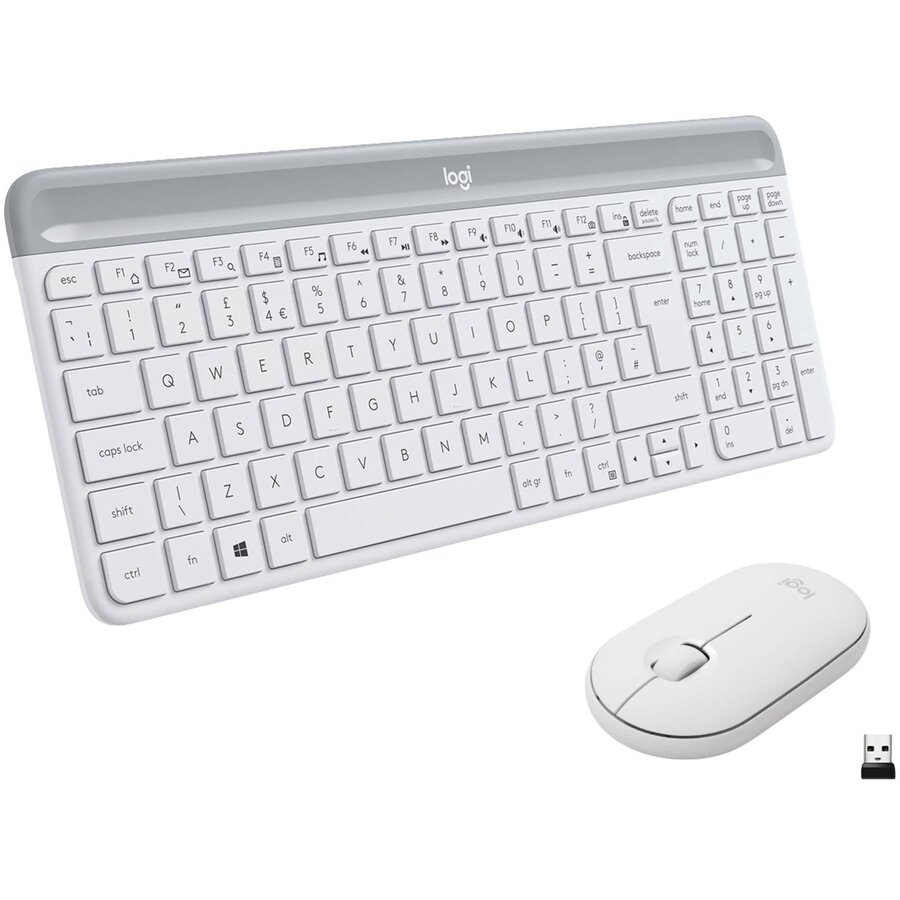 Kit Tastatura si Mouse MK470 Slim Wireless Combo Layout DE Alb