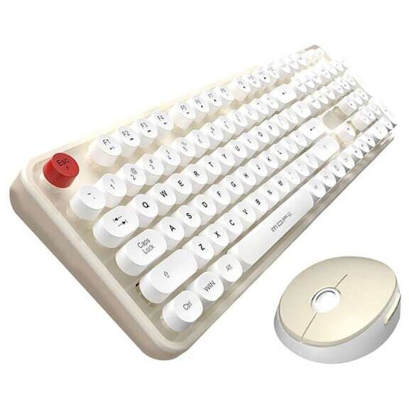Kit Tastatura si Mouse Sweet Wireless 2.4Ghz Alb/Bej