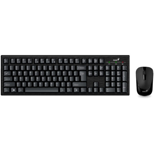 Kit Tastatura si Mouse Wireless 104 Taste (Slim) 1000dpi 3 Butoane Negru KM-8101