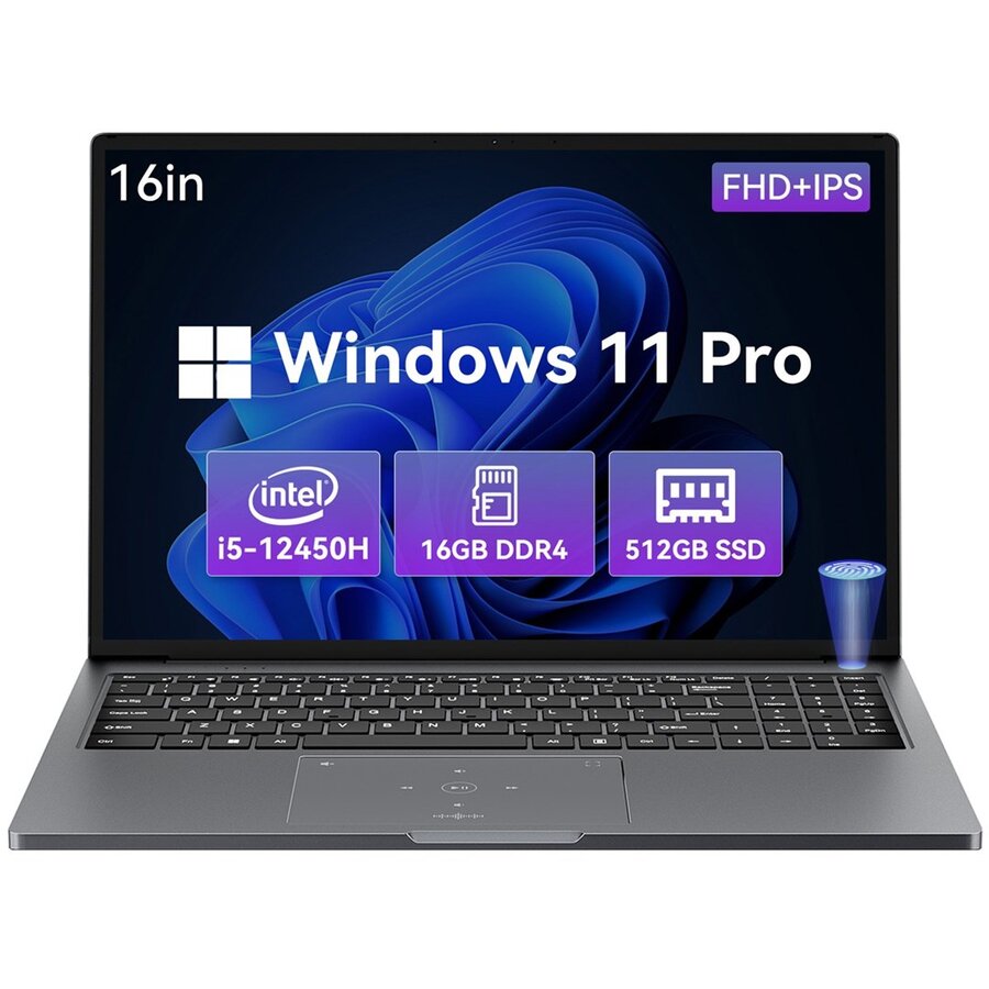 Laptop AceBook 12K1 i5-12450H 16Inch WUXGA 16GB RAM 512GB Windows 11 Pro Grey