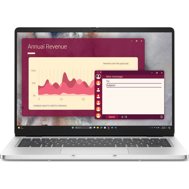 Laptop Pro 14 PC14250 14 inch FHD+ Intel Core Ultra 7 255U 16GB DDR5 512GB SSD FGP Windows 11 Pro 3Yr ProS Platinum Silver