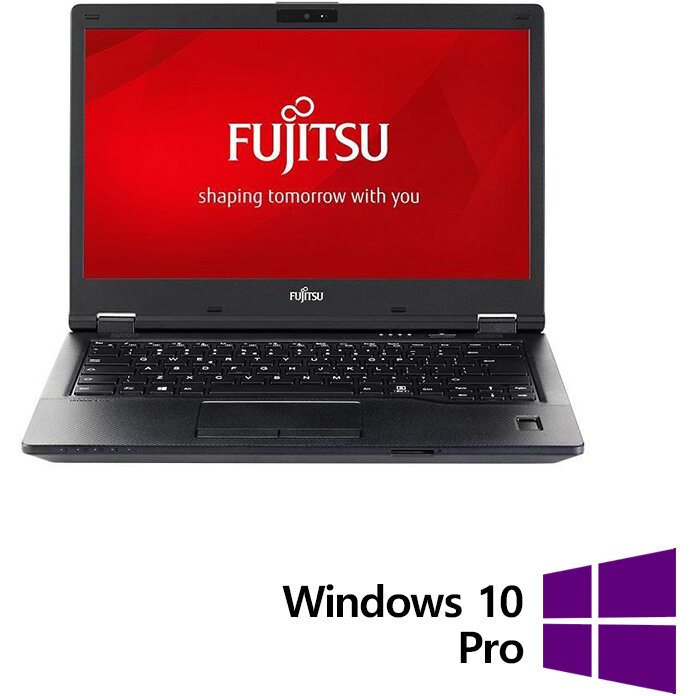 Laptop Refurbished Fujitsu Lifebook E548 HD 14 inch Intel Core i5-7300U 8GB 256GB SSD Windows 10 Pro Black
