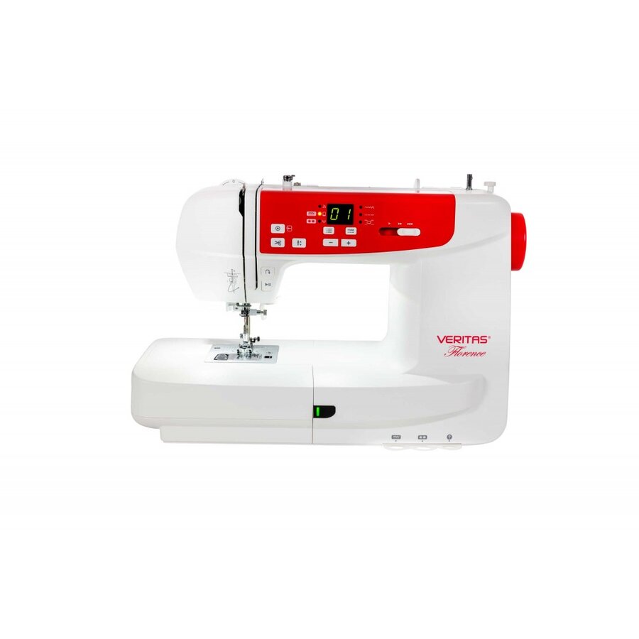 Masina de Cusut si Brodat Digitala Florence 120 Programe 860 Imp/min 70W White Red