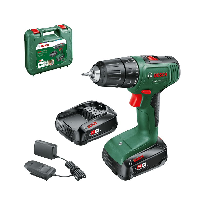 Masina de Gaurit si Insurubat EasyDrill 18V-40 (06039D8005) cu 2 Acumulatori si Incarcator 2 Trepte de Putere Verde