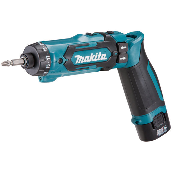 Masina de Insurubat si Gaurit DF012DSE cu 2 Acumulatori 7.2V 1.5Ah si Incarcator in Cutie Transport Albastru/Negru