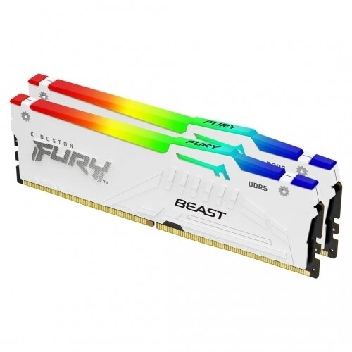 Memorie Fury Beast White RGB 32GB (2x16GB) DDR5 6400MHz Dual Channel Kit