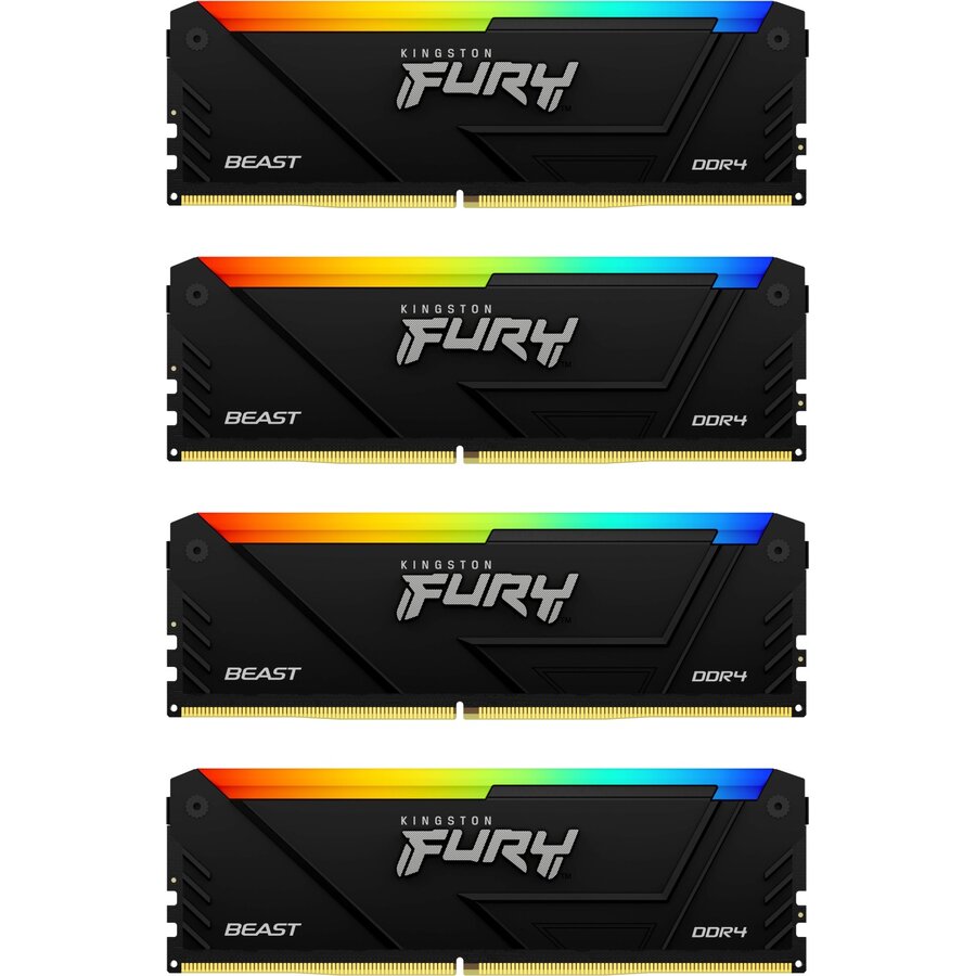Memorie Fury Beast RGB 64GB (4x8GB) DDR4 3200MHz Quad Channel Kit