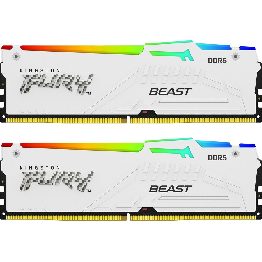 Memorie FURY Beast RGB White 32GB (2x16GB) DDR5 5600MHz CL40 Dual Channel Kit