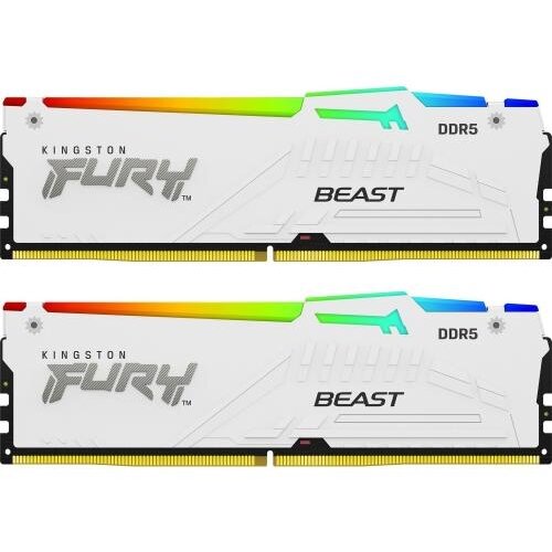 Memorie Fury Beast White RGB 64GB (2x32GB) DDR5 6400MHz Dual Channel Kit