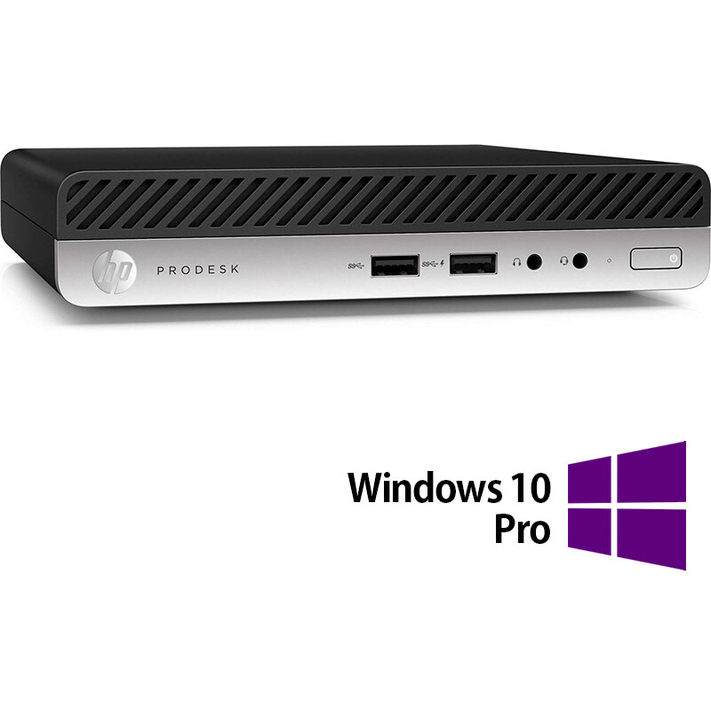 Mini PC ProDesk 400 G4 Intel Core i3-8100T 8GB 256GB SSD Windows 10 Pro Black