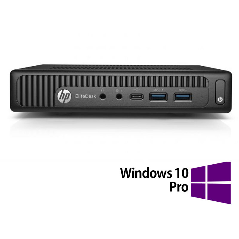 Mini PC Refurbished EliteDesk 800 G2 Intel Core i7-6700T 8GB 256GB SSD Windows 10 Pro Black