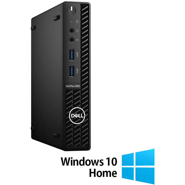 Mini PC Refurbished OptiPlex 3080 Intel Core i5-10500 16GB 256GB SSD Windows 10 Home Black