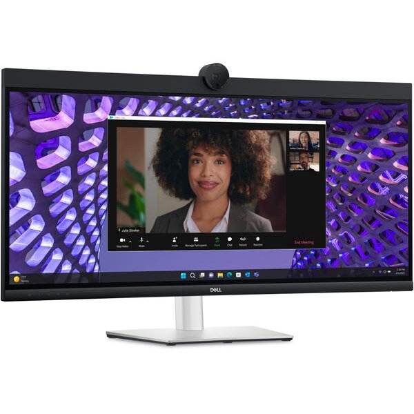 Monitor IPS LED 34inch P3424WEB WQHD 3440 x 1440 HDMI DisplayPort Ecran Curbat Negru