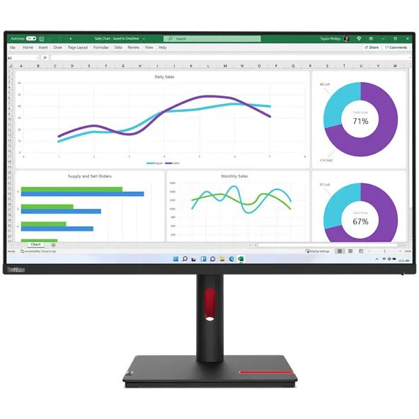 Monitor LED ThinkVision T32h-30 31.5 inch QHD IPS 60Hz Black