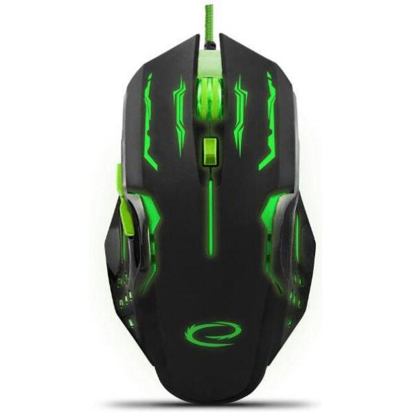 Mouse Gaming Apache EGM403G 2400DPI Cablu USB 1.5M Negru/Verde
