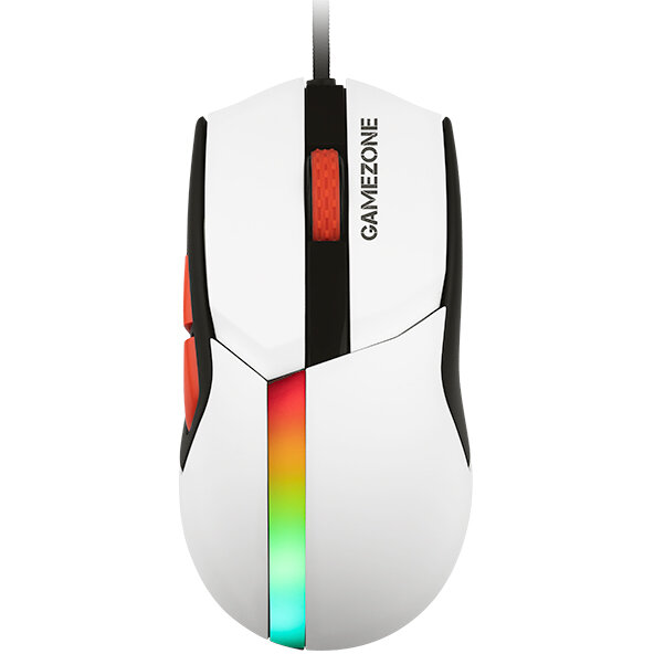 Mouse Gaming cu Fir GAMEZONE Cool TRAMYS47417 Iluminare RGB 12000DPI Alb