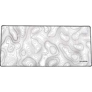 Mousepad 90x40cm Baza Cauciucata Suprafata Textila Margini Cusute Topographic White