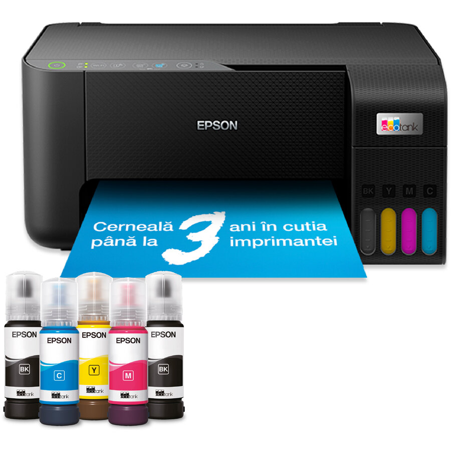 Multifunctionala Inkjet Color EcoTank L3270 CISS Format A4 Wi-Fi Negru