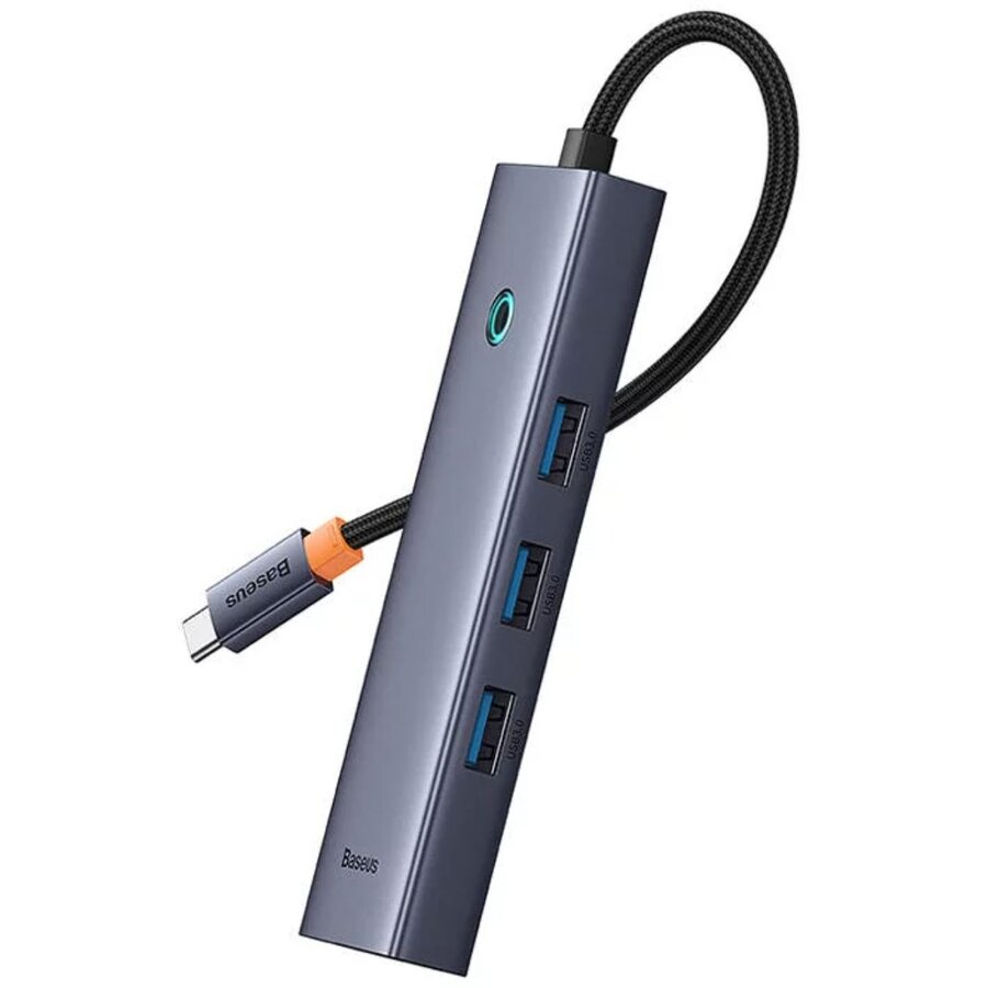 Multihub 6 in1 UltraJoy Type-C la 1 x HDMI 4K30Hz Si 3xUSB 3.0 Si 1 x PD + RJ45 Gri