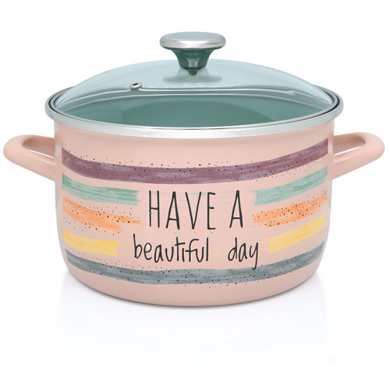 Oala cu Capac de Sticla Divan Dan Capacitate 2L Diametru 16CM Multicolor