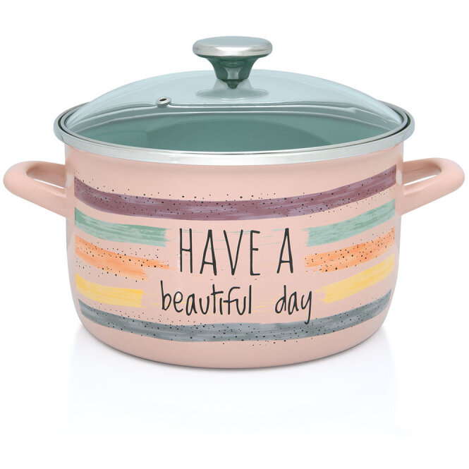 Oala cu Capac de Sticla Divan Dan Capacitate 4L Diametru 20CM Multicolor